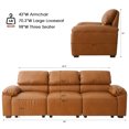 thumbnail image 3 of Harkawon 3 Seater Faux Leather Sofa for Living Room, Modern Brown Couch with Wide Armrests, Easy to Assemble, 3 of 8