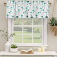 thumbnail image 2 of Teal Mushroom Curtain Valances for Windows, Kitchen Valance Window Treatments Panel 2 Pack, Vintage Botanical Autumn Farmhouse Rod Pocket Short Curtains for Bathroom Bedroom 42 x 18 Inch, 2 of 8