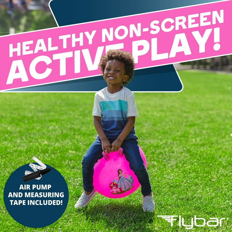 Flybar Hopper Ball for Kids Bouncy Ball with Handle Durable