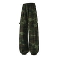 thumbnail image 7 of Men's Camo Cargo Jogger Pants Elastic Waist Drawstring Casual Loose Trousers with Multi Pockets Green L, 7 of 7