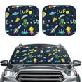 thumbnail image 2 of Haiem Funny Spaceships Windshield Sun Shade: Universal Foldable 2-Piece Car Front Window Sunshade - Blocks Uv Rays, And Reduces Heat,Essential Car Accessory Medium, 2 of 7
