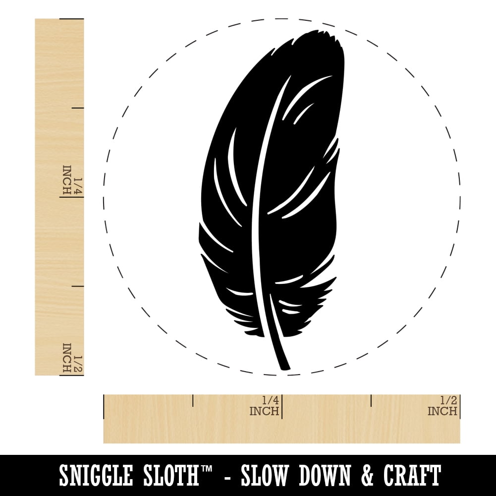 Stout Bird Feather Self-Inking Rubber Stamp Ink Stamper - Brown Ink - Mini 1/2 Inch