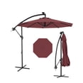 thumbnail image 1 of Parasol Déporté avec Base Incluse, Ombrage de 10 Pi pour 2 à 6 Personnes, Conception Extérieure Décalée avec Rotation à 360 Degrés et Inclinaison Infinie, Auvent Durable et Résistant à la Décoloration pour Terrasse, Piscine, Jardin, Cour Arrière, Rouge, 1 of 8