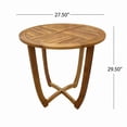 thumbnail image 4 of Outdoor Round Acacia Wood Accent Table, 27.5 inch Teak, 4 of 10
