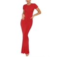 thumbnail image 3 of Vestido ajustado elegante de verano de manga larga y cuello redondo para mujer, 3 of 5