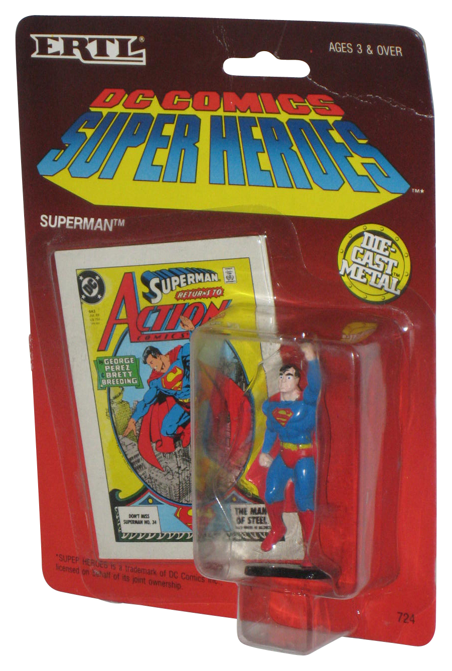 DC Comics Super Heroes Superman (1990) Ertl Die-Cast Metal Figure