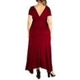 thumbnail image 2 of 24seven Comfort Apparel Plus Size Empire Waist V Neck Maxi Dress, 2 of 4
