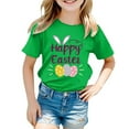 thumbnail image 1 of MIASHUI T-Shirt Graphique de Pâques à Manches Courtes pour Garçons, Confortable et Décontracté, Imprimé pour Filles, Vert, 12-13 Ans, 1 of 4