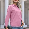 thumbnail image 6 of Utoimkio Women's Solid Color Button Down Shirts Dressy Work Blouse Tops Long Sleeve Turndown Collar Dress Shirt Work Clothes for Women, 6 of 9