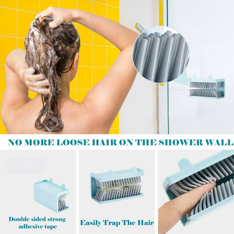 Silicone Shower Hair Catcher Wall Mounted Hair Stopper Hair