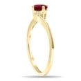 thumbnail image 3 of SZUL Women's Round Shaped Ruby and Diamond Wave Ring in 10K Yellow Gold, 3 of 5