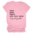 thumbnail image 3 of iTNHFP Womens Summer Clothes Women With Four Words Lettering Printed Right Shoulder Round Neck Short Sleeve T Shirt Top, 3 of 3
