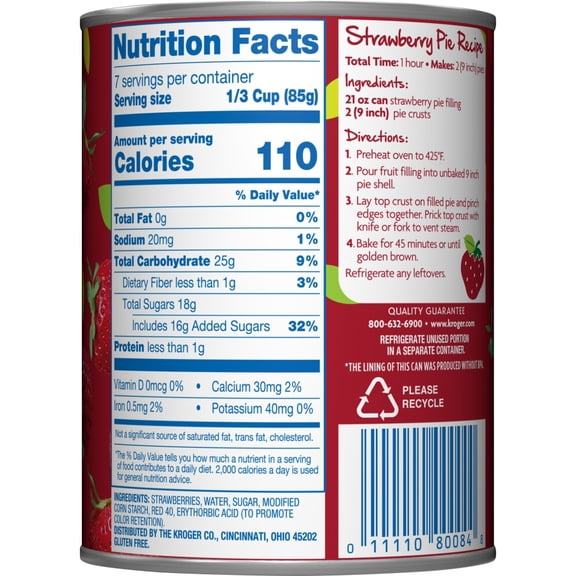 Kroger Strawberry Pie Filling & Topping 21 oz - Pack of 1