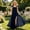 Navy, variant on ITSAME Girls Smocked Slip Dress Square Neck Flowy Ruffle High-Low Hem Wedding Pageant Party Ball Gown Black Size 14