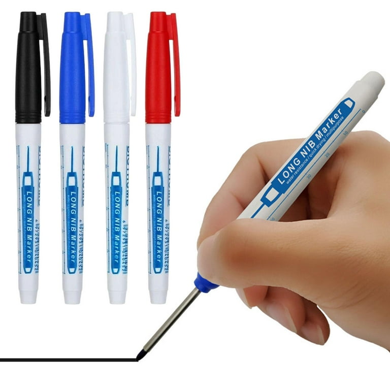 4Pcs Multipurpose Deep Hole Marker Pens, Lightweight Water Resistant Long  Nosed 