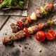 thumbnail image 2 of GOOHOCHY Juego de 10 brochetas de acero inoxidable para barbacoa, reutilizables, con tenedor, pinchos para kebab, palos para asar y agujas para asar., 2 of 8