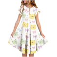 thumbnail image 5 of Pounoo New Dresses For Girls Leisure Print Short Sleeve Casual Dresses Round Neck Knee Length Dress With Pocket Skin-Friendly Kids Dresses Girls 4-16, 5 of 6