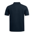thumbnail image 3 of GrmtClth Men's Casual Textured Polo Shirt Dual Chest Pockets Short Sleeve Button Placket Top with Diamond Pattern Navy M, 3 of 6