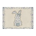 thumbnail image 2 of Yunuuuoa Easter Table Mat Watercolor Floral Checkered Rabbit Design Washable Placemat for Dining Table Kitchen Decor Spring Party Picnics Home Decoration, 2 of 6