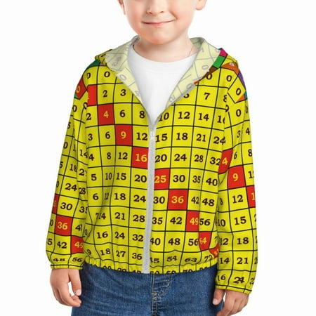 

Lukts Multiplication Table2 Print Children s Long-Sleeved Sun Protection Clothing Hooded Sweatshirts for Boys and Girls Outdoor Sports-4 Years