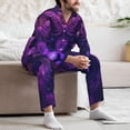 thumbnail image 7 of Sikiie Purple Starry Sky Antelope Mens Pajama Set, Soft Warm Long Sleeve Sleepwear, Cozy Button-Down Pjs for Men-Small, 7 of 7