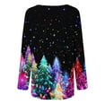 thumbnail image 5 of Ounisa Crewneck Sweatshirts for Women Merry Christmas Lightweight Pullover Christmas Tree Christmas Lights Snowflake Sequin Graphic Tops, 5 of 5