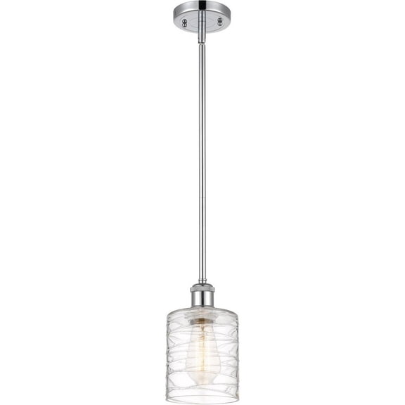 516-1S-PC-G1113 Innovations Lighting Cobbleskill - 1 Light Mini Pendant In Art Nouveau Style-8 Inches Tall and 5 Inches Wide-Polished Chrome