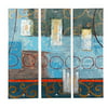 Majestic Mirror Colorful Rectangular Contemporary Mixed Media Lacquer 3 Piece Painting Print Set