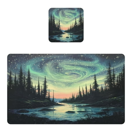 

Wobogo Aurora Placemats Coasters Set of 1 Heat-resistant Non-slip Easy to Clean Square Dinner Plate Mat