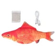 thumbnail image 3 of Cat Electric Fish Toy, Moving Cat Kicker Fish Toy Bite-resistant Wash By Hand Plush With Catnip USB Charging Cable For Hoom For Indoor Outdoor For Cats Red Herring USB Charging, 3 of 8