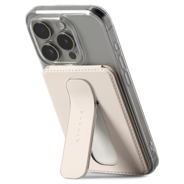 Cartera magnética Ringke Slide Grip para teléfono, beige y rosa