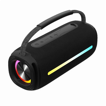 SCIJOY Bluetooth Speaker, 50W Portable Waterproof, 360° Sound, LED Lights, U Disk/TF Card Play, FM Radio