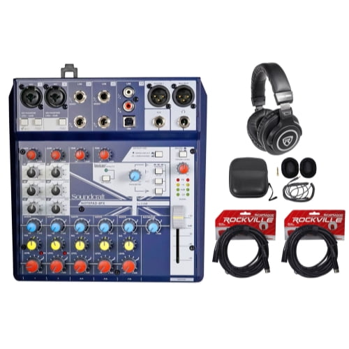 Soundcraft Notepad-8FX 8-Channel Mixer w/USB+Effects+(2) Cables ...