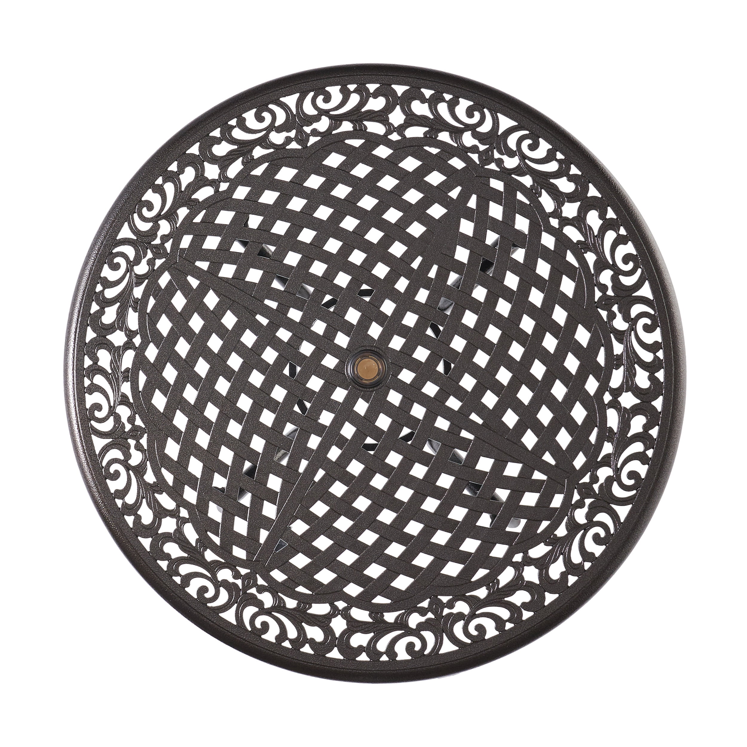 Outdoor Cast Aluminum Round Dining Table 48 Inch, Large Leisure Desktop for Patio Garden, Bronze