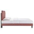 thumbnail image 4 of Platform Bed Frame, Rivet Nailhead, King Size, Pink, Velvet, Mid Century Bedroom, Modern Contemporary Boutique HB35472, 4 of 12