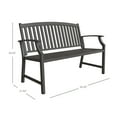 thumbnail image 4 of GRANDPATIO Garden Bench, Outdoor Benches with Back, Painted with Wood Grain, Anti-Rust Aluminum Steel Metal Frame, Bench for Front Porch Backyard Park Outside Furniture Decor, Weathered Gray, 4 of 7