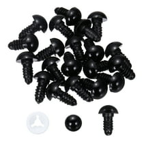 Uxcell 12mm Safety Eyes, 30 Pcs Plastic Craft Eyes with Protective Film Safety Eyes with Washers for Stuffed Animals Crochet Toys Dolls DIY Craft Making, Black