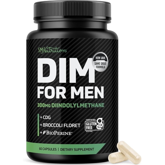 DIM 300mg | Estrogen Blocker & Hormone Balance for Men | Diindolylmethane Aromatase Inhibitor | 60 Ct