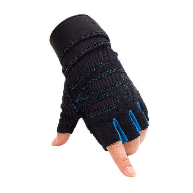 Muñequera para hombres y mujeres, guantes de medio dedo, muñequera, deportes al aire libre, ciclismo, antideslizantes, a prueba de golpes, guantes de medio dedo