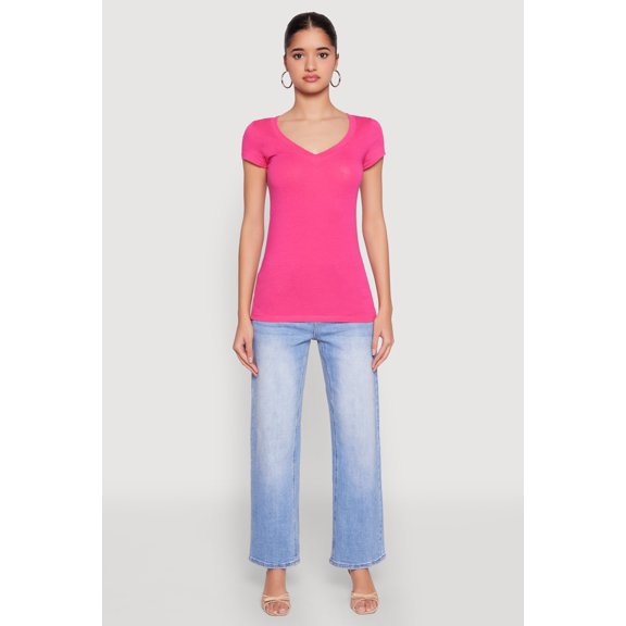 Women's V Neck Short Sleeve T Shirt