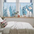 thumbnail image 5 of Blue Snowman Christmas Sheer Curtains 45 Inches Long, Xmas Tree Snowflake Winter Elk Light Filtering Window Curtains for Living Room/Bedroom, Rod Pocket Voile Sheer Drapes, 52"Wx45"L, 2 Panels, 5 of 9