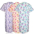 thumbnail image 4 of JEFFRICO 3 Pack House Dresses for Women with Pockets - Lightweight Breathable Short Sleeve Muumuu & Nightgowns - Snap Front Housecoat and Dusters for Women, 4 of 4