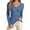 Blue, variant on Women's V-Neck Twist Knot Long Sleeve Ribbed Knit Pullover Sweater – Slim Fit, Lightweight, Solid Color for Casual Everyday Wear