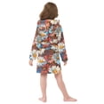 thumbnail image 4 of FORMRS Niños Bathrobe Unisex Hooded Robe Soft Plush Pajamas Sleepwear, Size 2-3T, Vibrant Floral, 4 of 7
