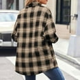 thumbnail image 5 of UVEASISHA Lightweight Shacket Women Long Sleeve Plaid Shirt Jackets Boyfriend Button Down Shirts Business Casual Loose Blouses Birthday Gifts Khaki XS, 5 of 8