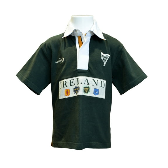 Traditional Craft Ltd. Big Boys Green Ireland Short Sleeve Kids Rugby Shirt