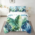 thumbnail image 2 of Castle Fairy Tropical Leaves 7-Piece Twin Bedding Sets,Green Blue Bedding Comforter Set,Botanical Plants Breathable Sheet Sets,Ultra Soft Gradient Home Decor,Reversible, 2 of 8