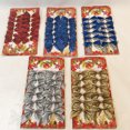 thumbnail image 2 of Juego de 12 lazos para árbol de Navidad de 6 cm, para decoración de fiestas de Año Nuevo, dorados, plateados y rojos, manualidades para el hogar, 2 of 5