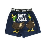 LazyOne Funny Animal Boxers, Novelty Boxer Shorts, Humorous Underwear, Gag Gifts for Men, Duck, Farm (Butt Quack, Medium)