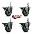 thumbnail image 2 of 3.5 Inch Gray Poly Wheel Swivel 3/4 Inch Square Stem Caster Set with Brake SCC, 2 of 2